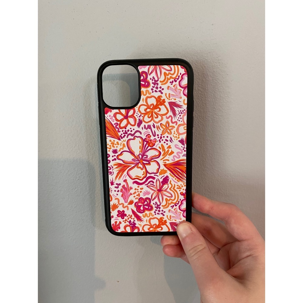 iPhone 11 Phone Case Unisex iPhone 11 Pink Orange‎ Floral Tropical Bumper Case